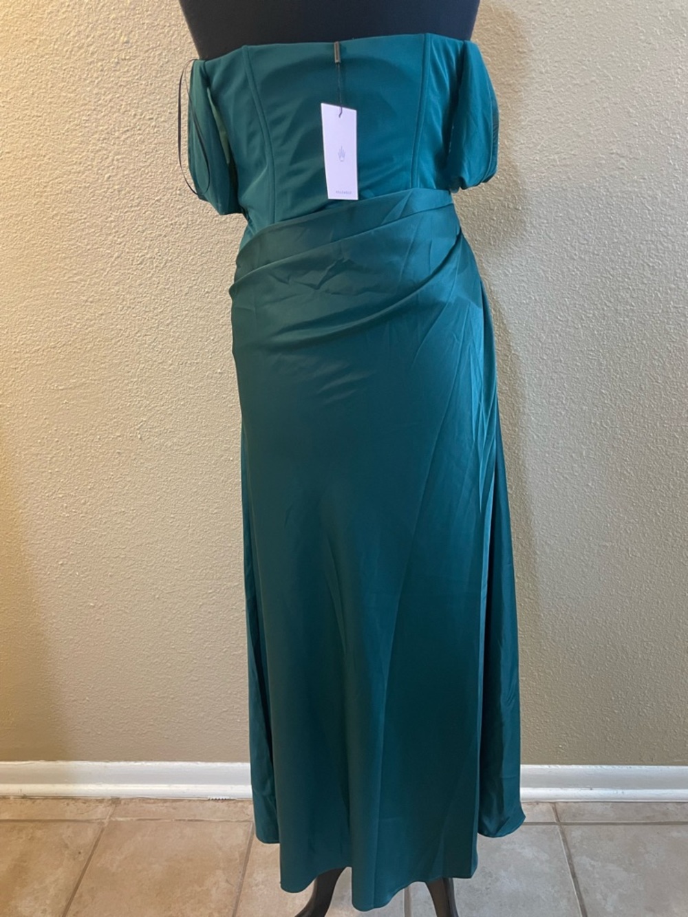 Hello Molly Women’s Satin Maxi Dress Teal Size XL US 10 - Picture 4 of 16